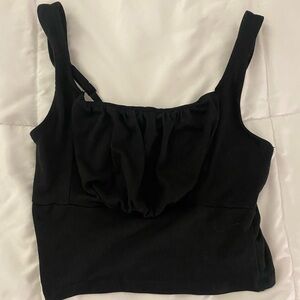 black cropped tank top